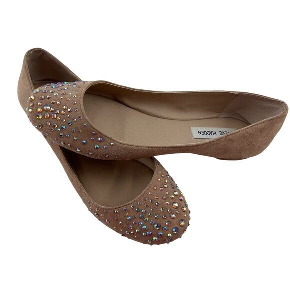 Steve Madden Shoes - Steve Madden Womens Rhinestone Embellished Ballet Flats Size 8